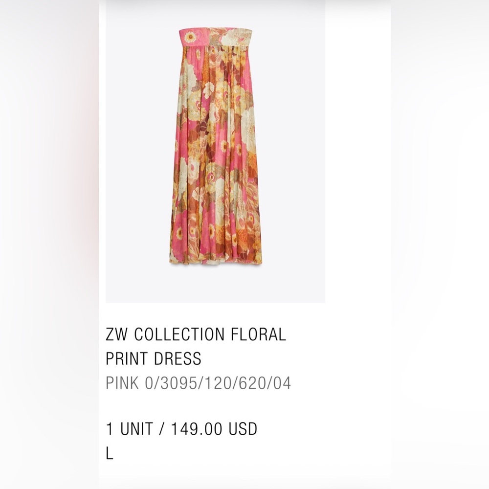 Zara Pink Floral Maxi Dress